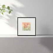 Miniatur, Kunstdruck nach handgemaltem Aquarell, gerahmt, Blumenwiese