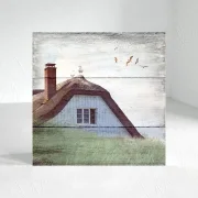 Maritimes Wandbild - Fischerhütte - im Shabby Landhausstil