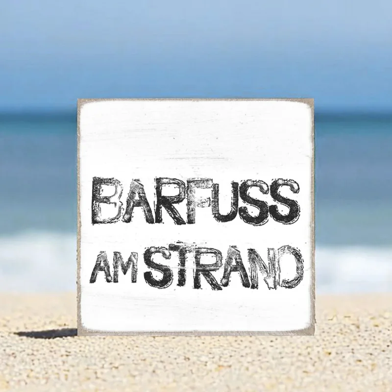 Ostsee, maritimer Holzblock im Shabby Chic