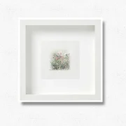 Libelle auf Blumenwiese - Miniatur, Wandbild Aquarell Kunstdruck auf Büttenpapier