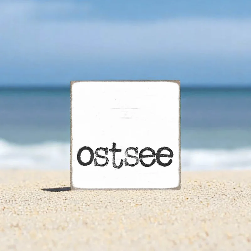 Ostsee, maritimer Holzblock im Shabby Chic