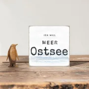 Meer Ostsee, maritimer Holzblock im Shabby Chic