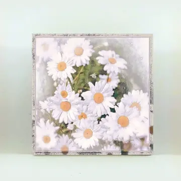 Wandbild - Gänseblümchen, Blumenbild im Shabby Chic,Landhausstil