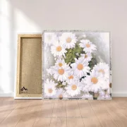 Wandbild Blumen Gänseblümchen im Vintage Style, Shabby Chic, Landhausstil als  Leinwandbild