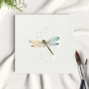 Miniatur, Kunstdruck nach handgemaltem Aquarell, Blumenwiese