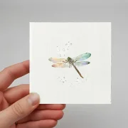 Libelle, Miniatur Kunstdruck, Wandbild minimalistisch