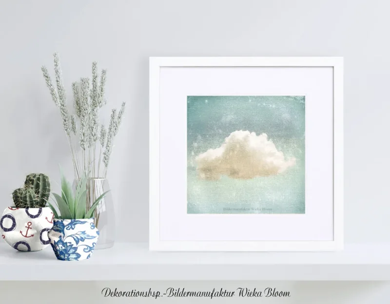 Wolkenzauber, Wandbild im Shabby Chic, Landhausstil, Vintage Style als Kunstdruck Poster