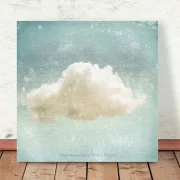 Wolkenzauber, Wandbild im Shabby Chic, Landhausstil, Vintage Style als Holzdruck