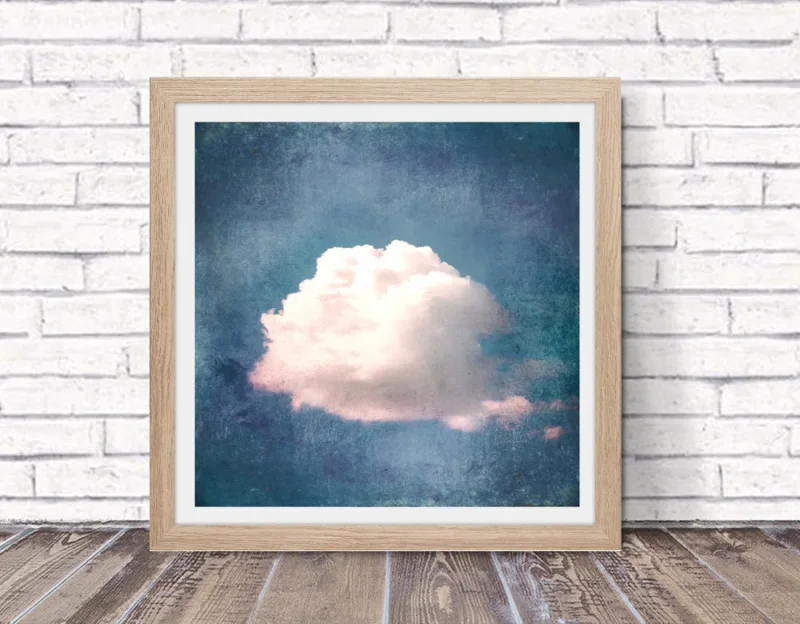Wolkenzauber, Wandbild im Vintage Style, Shabby-Chic, Landhausstil als Kunstdruck